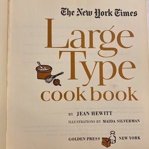 Vintage NYT Large Type Cookbook 1968